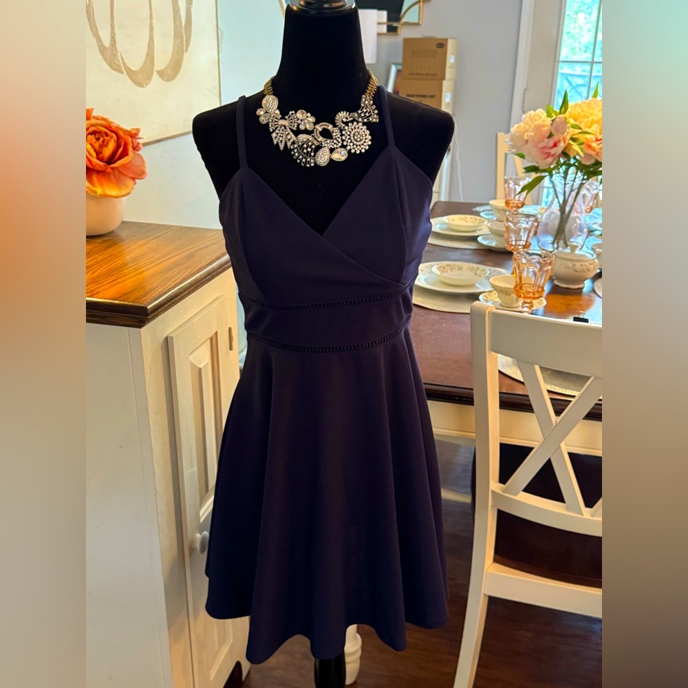 Navy skater dress